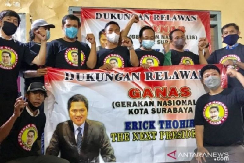 Relawan Deklarasikan Erick Thohir Sebagai Capres di Surabaya
