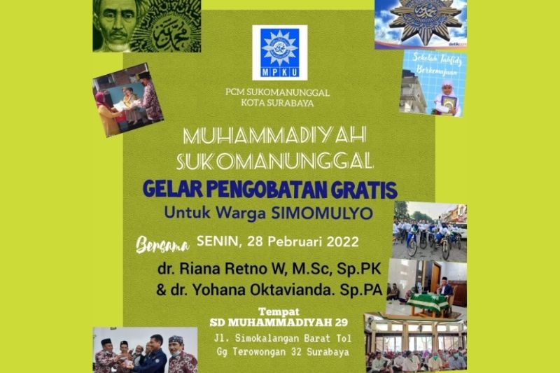 PC Muhammadiyah Sukomanunggal Akan Adakan Pengobatan Gratis Untuk Masyarakat