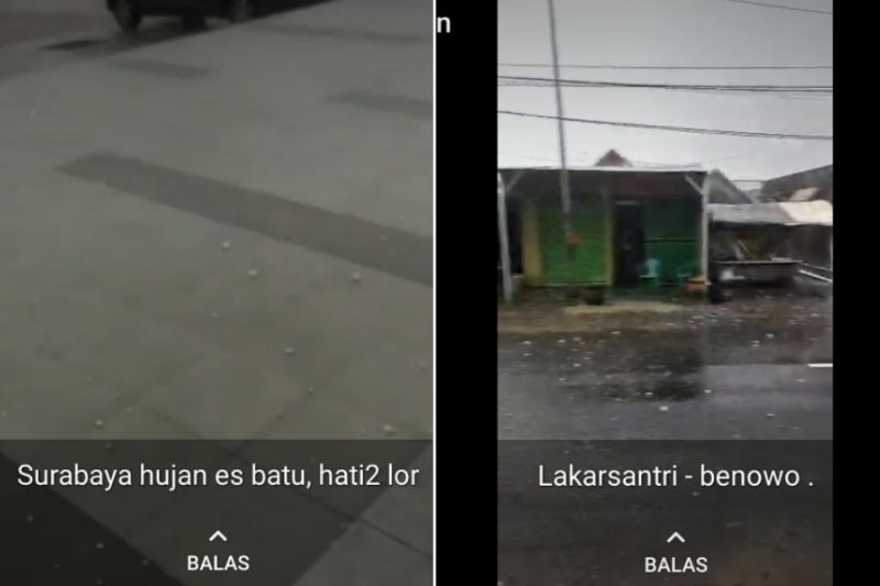 Warga Surabaya Heboh Diterjang Hujan Es, Ini Penjelasan BMKG