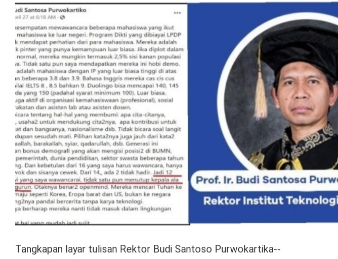 Rektor Rasis, Sindir Aktivis Kampus Hingga Wanita Berjilbab Sebagai Manusia Gurun