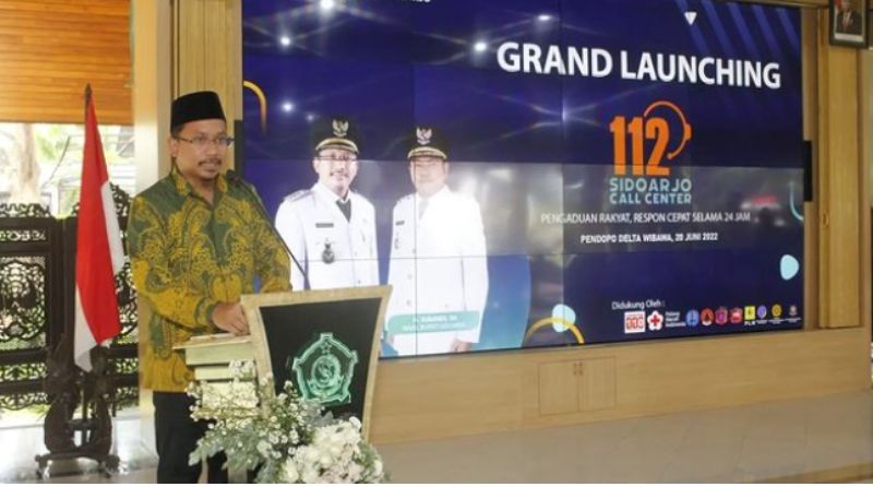 Bupati Sidoarjo Melaunching Call Center 112, Layanan 24 Jam Respons Cepat