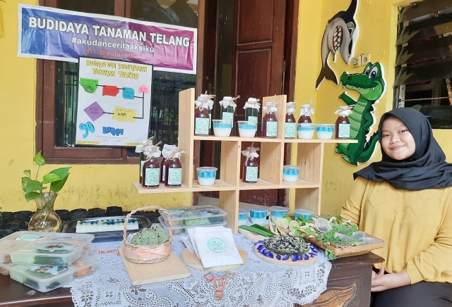 Siswa SD di Surabaya Berhasil Ubah Bunga Telang Jadi Produk Makanan dan Minuman