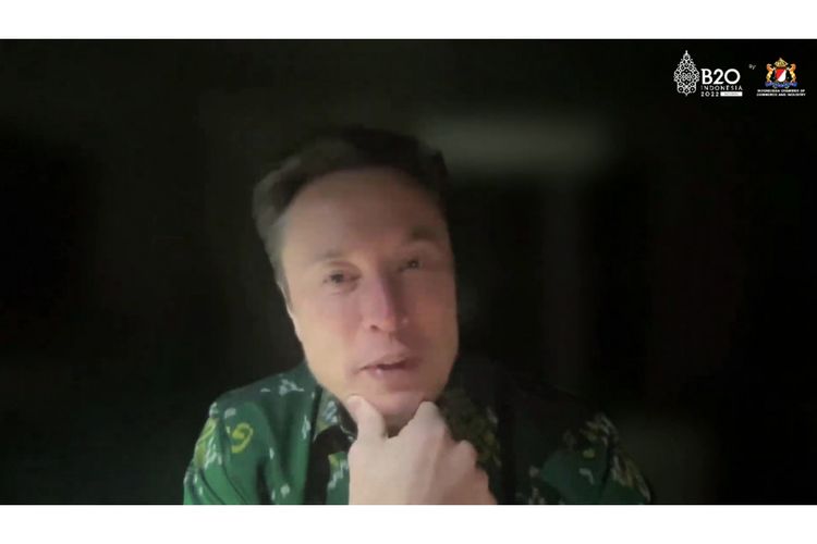 Elon Musk Kenakan Batik Dari Sulawesi Tengah Saat Pertemuan Virtual di B20