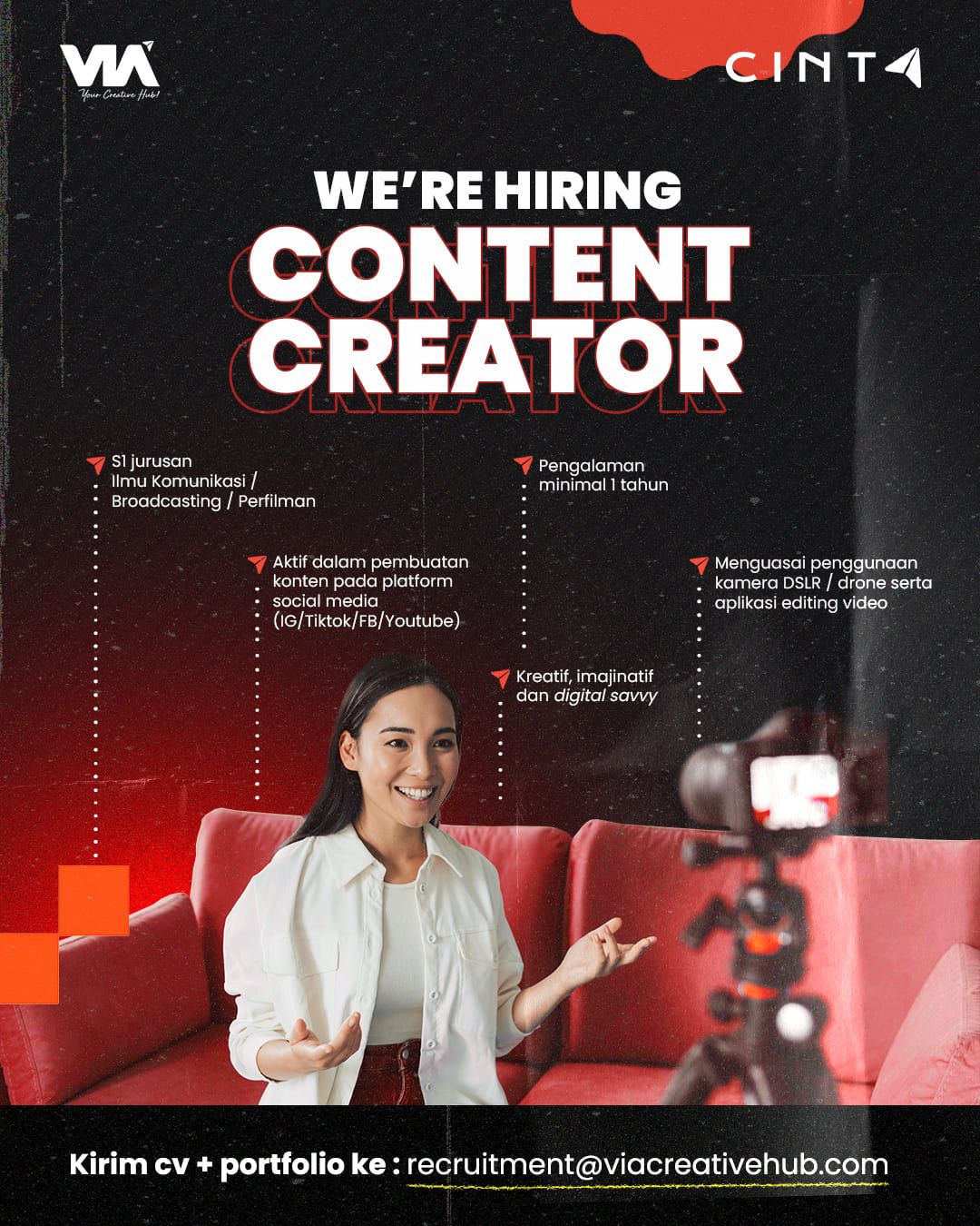 Ada Loker di VIA “Your Creative Hub!” Untuk Kamu yang Ingin Jadi Content Creator