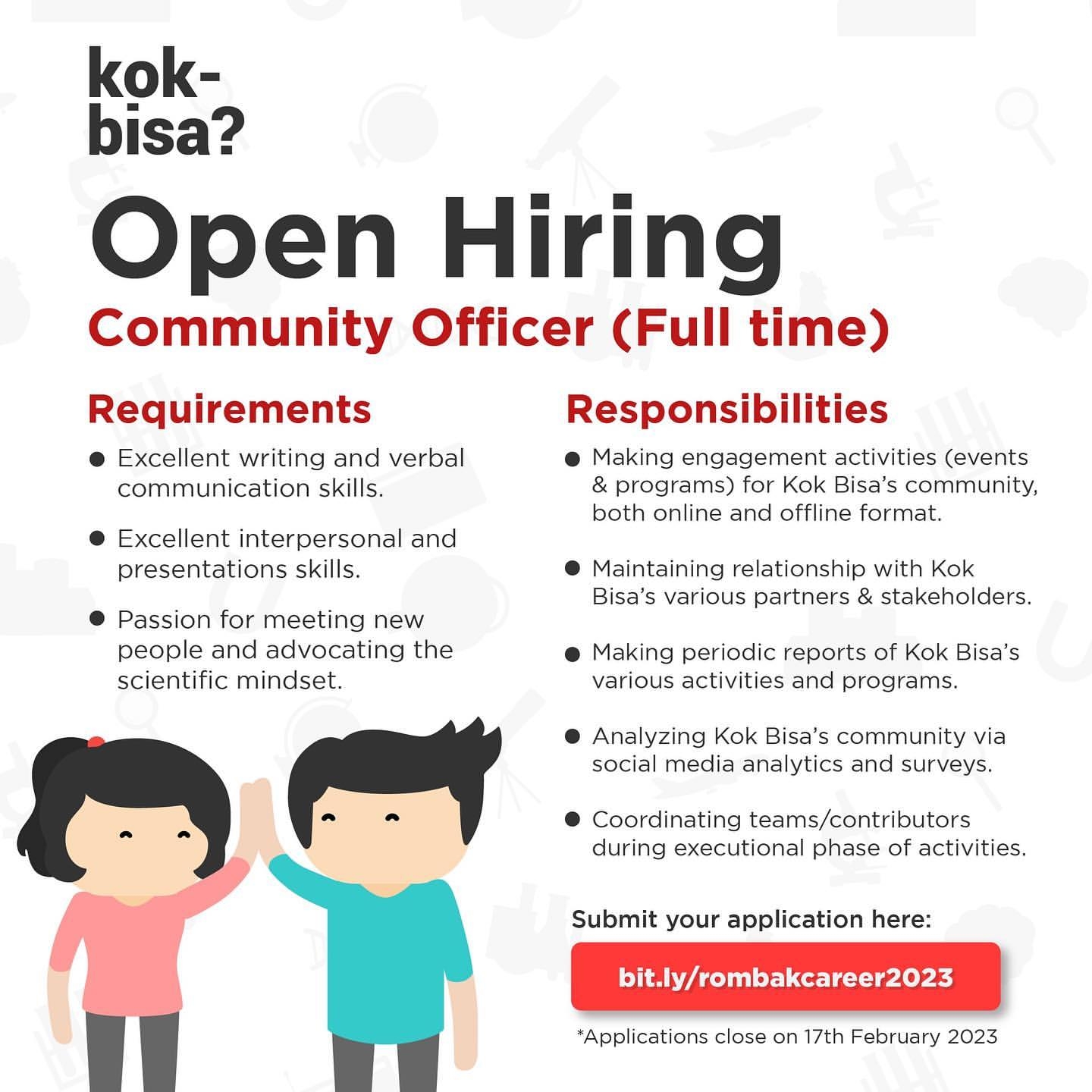 'Kok Bisa' Buka Lowongan Untuk Community Officer Loh, Yuk di-Apply