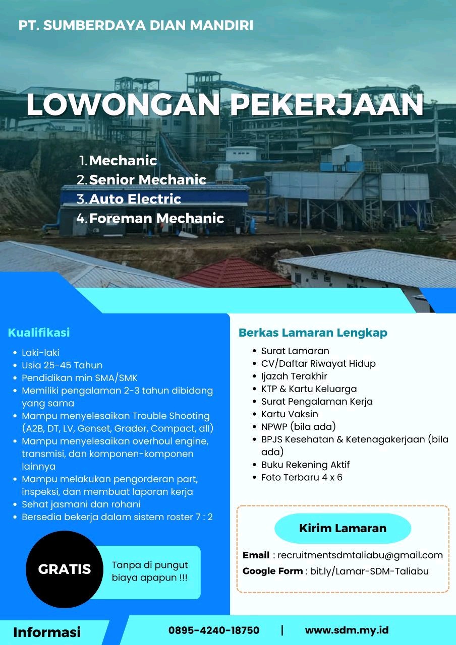 PT Sumberdaya Dian Mandiri Lagi Buka Lowongan di Beberapa Posisi Ini, Yuk Simak Syarat Apply-nya