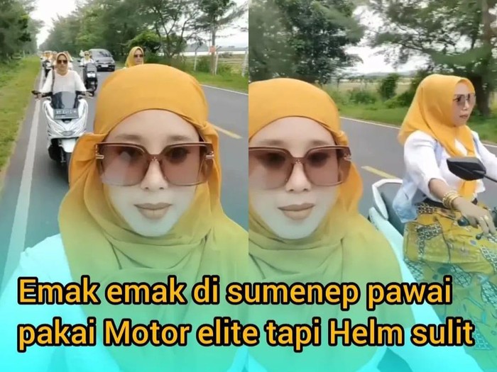 Emak-Emak Sumenep Buat Sensasi dengan 'Pawai Motor Elite', Tapi Helm Sulit!