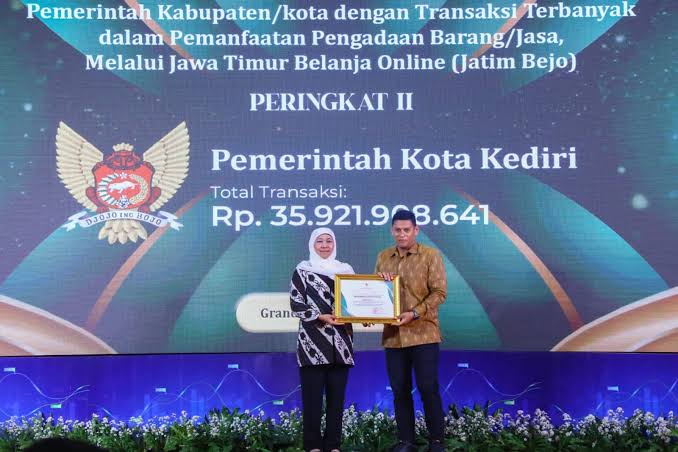 "Jatim Bejo" Jadi Jalan Kediri Dapatkan Penghargaan Kedua Pemda dengan Transaksi Terbanyak