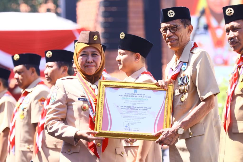 Peringatan Hari Pramuka, Khofifah Larang Pramuka Masuk ke Lubang Politik Praktis!