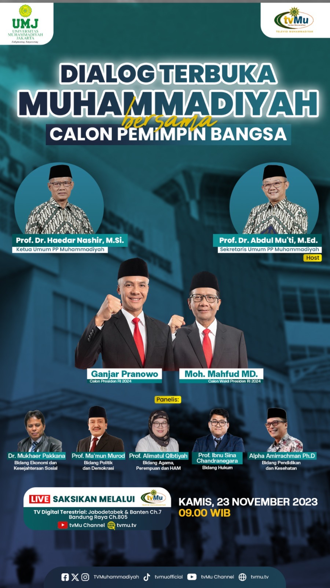 5 Tokoh Ini Akan Jadi Panelis Saat Dialog Terbuka Bersama Ganjar, Besok!