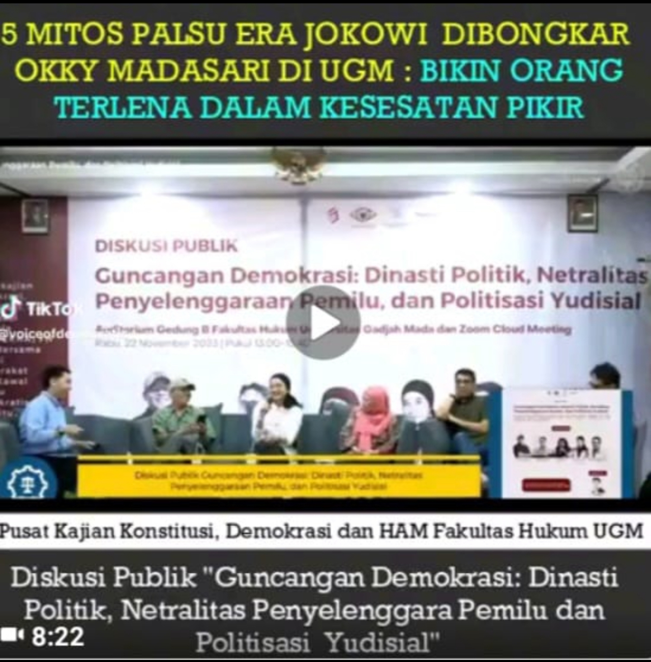 Mitos Palsu Era Jokowi Terbongkar Oleh Okky Madasari di UGM!