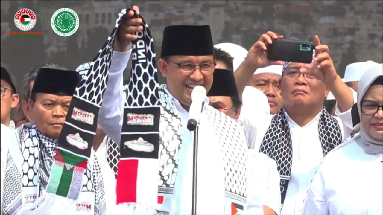 Orasi Anies Tegakkan Keadilan dan Suarakan Kemerdekaan untuk Warga Palestina