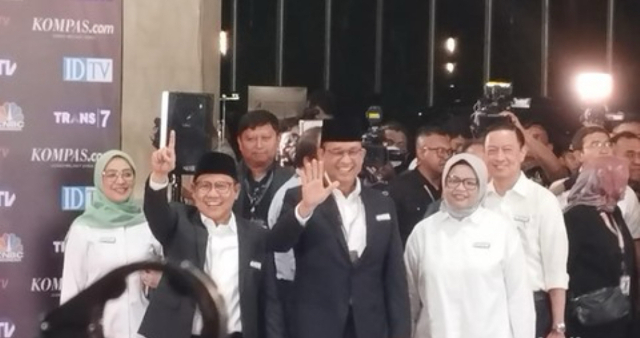 Pasangan AMIN Tiba di JCC Jelang Debat Cawapres 2024