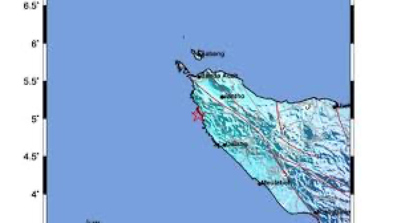 Gempa dengan Skala M 6,5 Guncang Wilayah Aceh Jaya