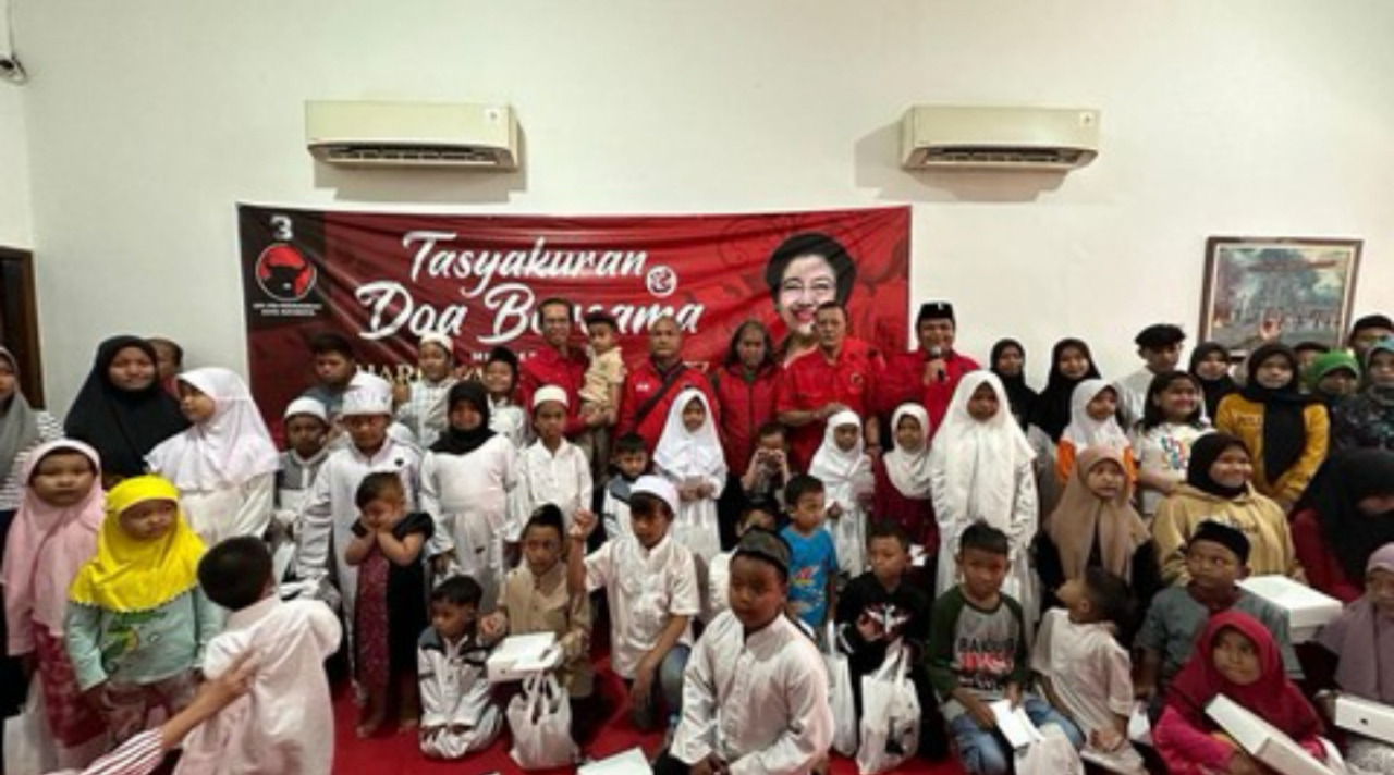 Ratusan Anak Yatim Bersama PDIP Surabaya Rayakan Ultah Megawati