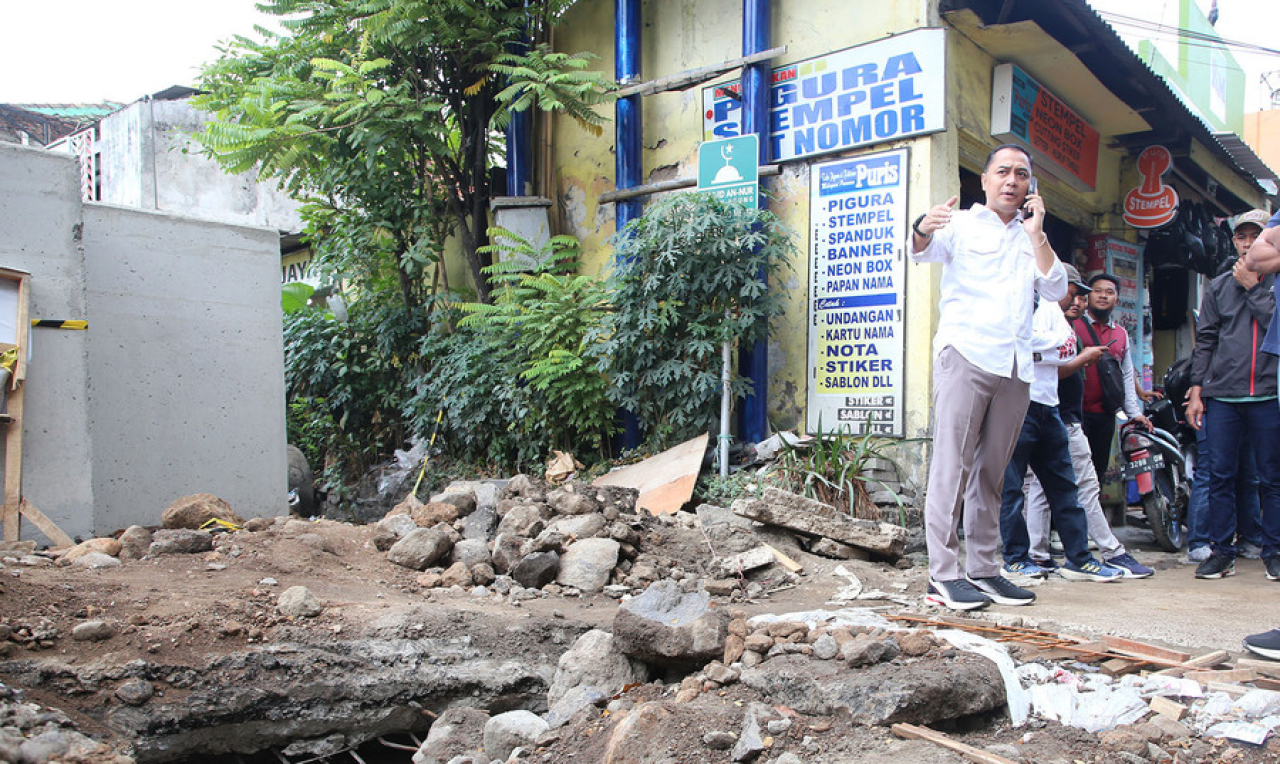 Pemkot Ingin Perbaikan Saluran di Karah Terus Dikerjakan 24 Jam