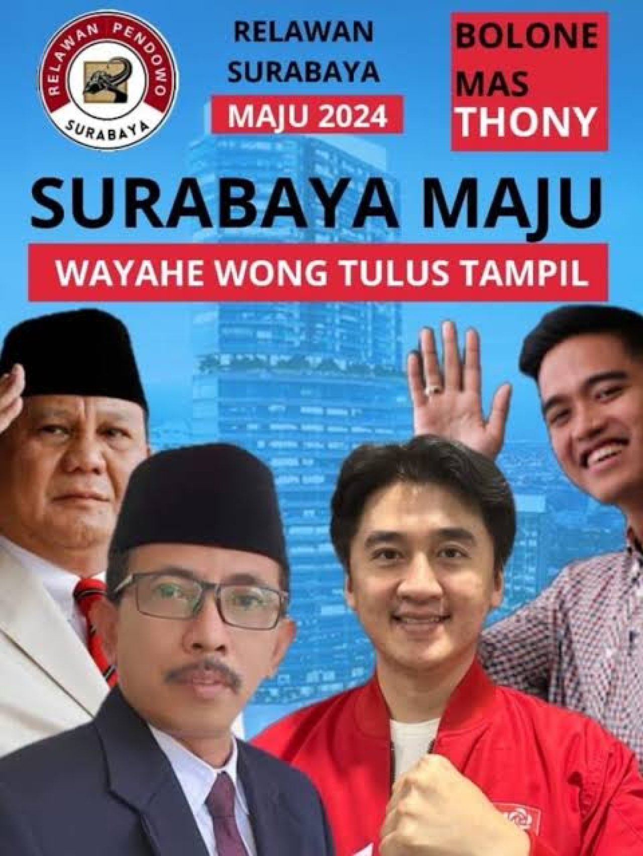 Relawan Prabowo Dukung AH Thony-Richard Maju Pilwali Surabaya