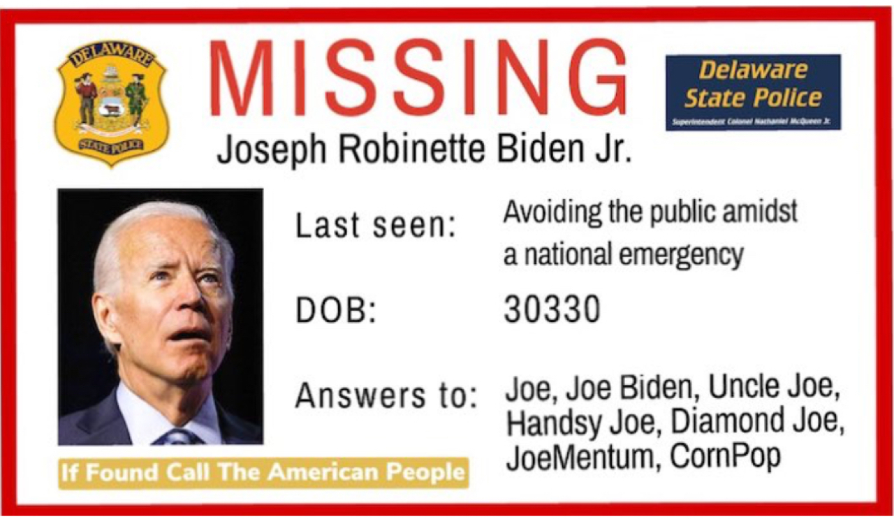 Joe Biden Dinyatakan Sebagai “Orang Hilang”