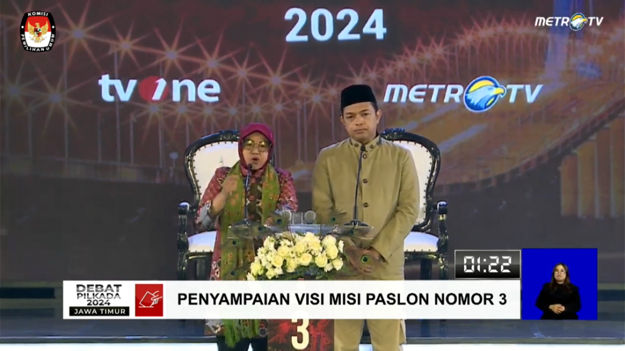 Debat Pamungkas Pilkada Jatim 2024: Risma Janji Atasi Krisis Air dan Transportasi Pedesaan